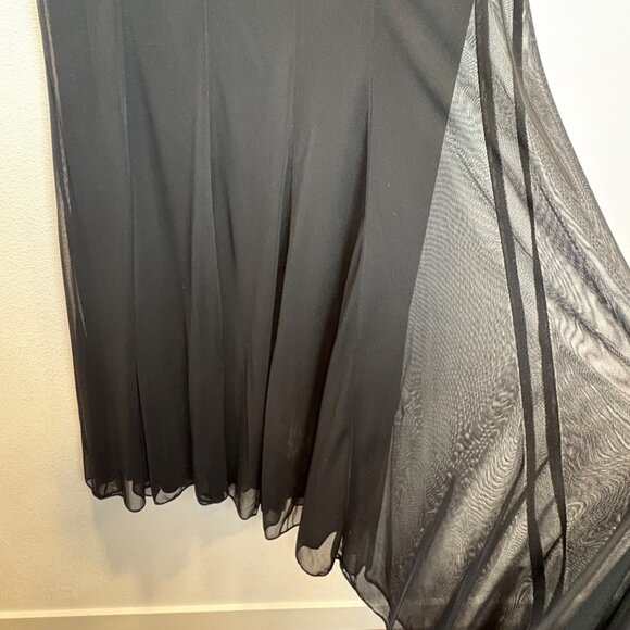 VTG Onyx Nite Slinky Black Strapless Chiffon Dress Womens L USA Stretch Goth - Picture 4 of 9